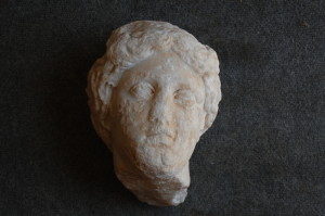 The marble head of an Aphrodite sculpture discovered in 2013.