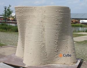 Free form 3D printed concrete structure.