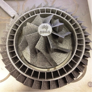 3D printed compressor blades. 