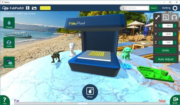 The VR feature on the FabPodUI software platform.