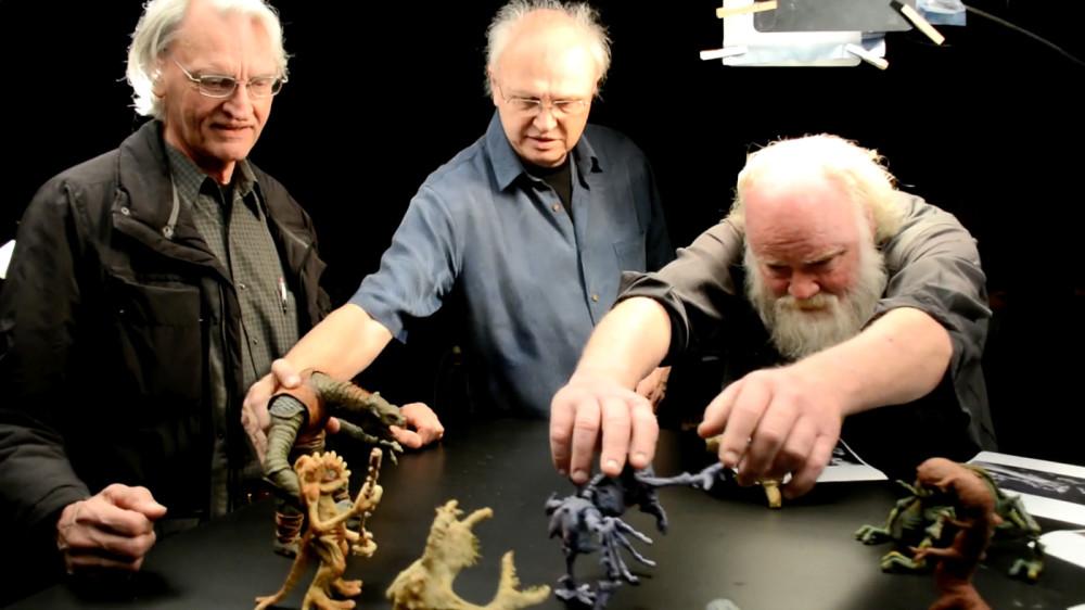 Special effects legend Phil Tippett get's his hands on the recreated holochess pieces.