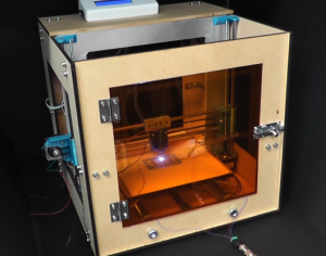 The modified desktop 3D printer used in the research.
