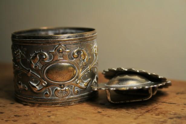 Malleable pewter can be used to create ornate objects like these napkin rings.