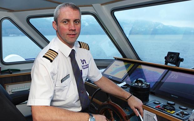 KEITH STEWART THE SKIPPER OF THE JACOBITE REBEL CRUISE BOAT WHO HAS DISCOVERED A TRENCH IN LOCH NESS WHICH IS 889 FEET DEEP...SEE STORY DAVID LOVE COPYLINE...PIC PETER JOLLY