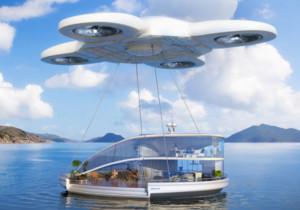 Massive drones will be used to pick up and take our homes on vacation.