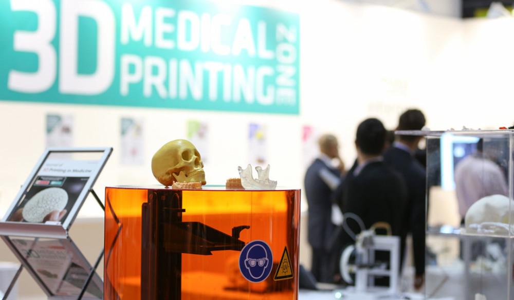 The 3D Printing Zone at the Arab Health Convention was only sporadically attended. 