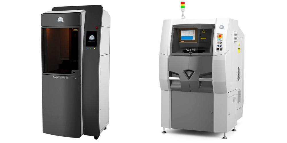 3D Systems ProJet 6000 SLA 3D printer and ProX 200 Direct metal 3D printer.