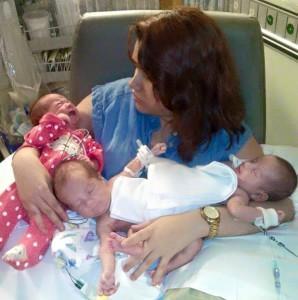 Catalina, Ximena and Scarlett Hernandez-Torres with their mother Silvia. 