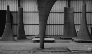 3D printed cement columns. 