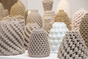 The 3D printed vessels make clay look like a woven fiber