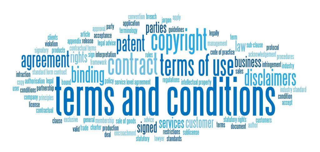 "TERMS AND CONDITIONS" Tag Cloud (contract legal use button)