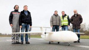 Members of Airbus team with the Thor UAV