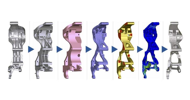 3D printable parts optimized using OptiStruct software. 