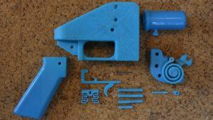 The individual components to a Liberator 3D printed handgun. 