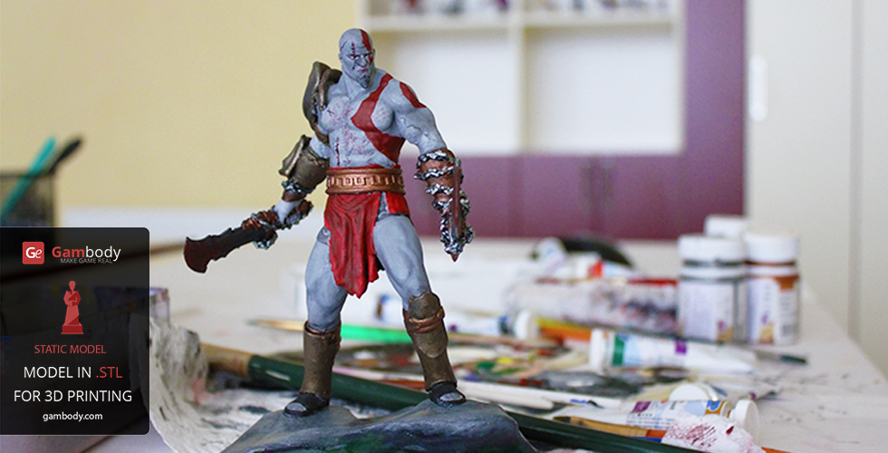 Painted-Kratos-3D-print-model-gambody