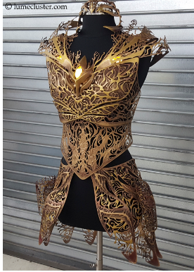 The previous 3D printed armor project, Dreamer Regalia, for Felicia Day (Image: Lumecluster)