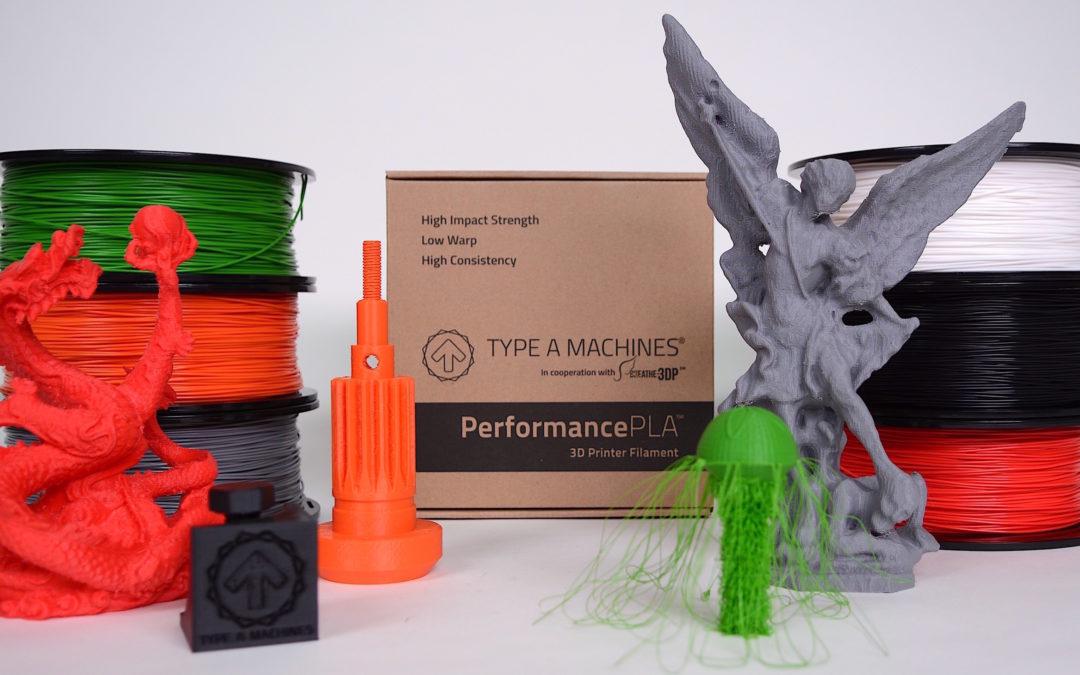 Type A Machines Unveils EverydayPLA and PerformancePLA Filaments, Releases Cura 1.5
