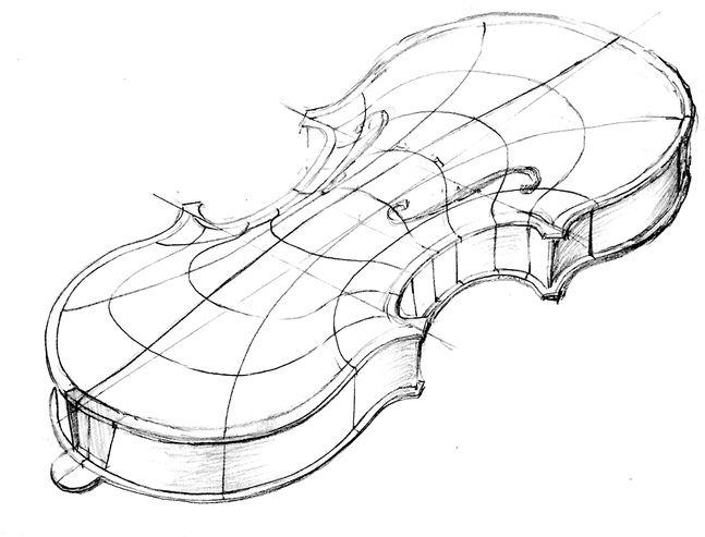 four - violin drawing