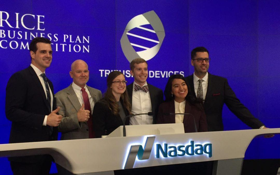 NASDAQ Stock Market Opens to Sound of a Bell Rung by 3D Printed Medical Device Startup TriFusion Devices