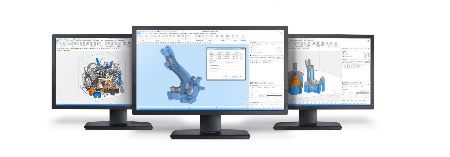 Materialise Magics 3D print suite shown through a users perspective.