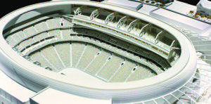 3D model of the stadium which 3D printing was used to manufacture various components