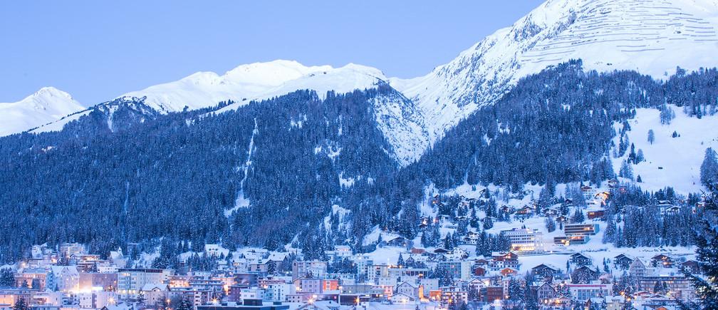 Dusk falls on Davos. Image: World Economic Forum / Ciaran McCrickard