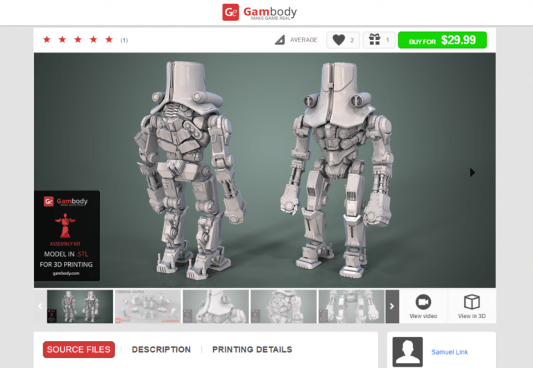 Gambody's New Website Feature: Download Free Samples of STL Files to ...