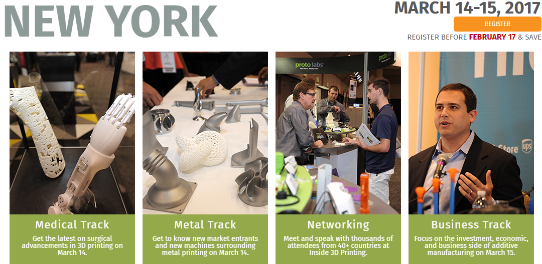 Rising Media Announces Tracks for Inside 3D Printing New York, Coming in March
