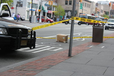 A suspicious package investigation. Photo courtesy of Jean-Pierre Mestanza of The Jersey Journal