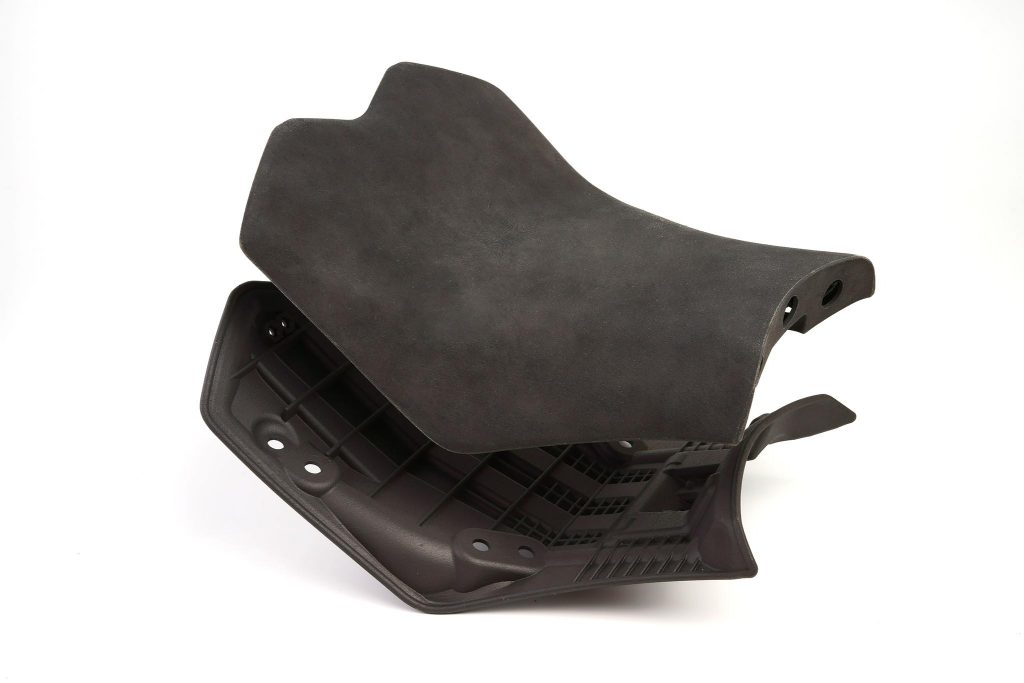 A flexible 3D printed soft seat prototype made with a TPU material for selective laser sintering.
