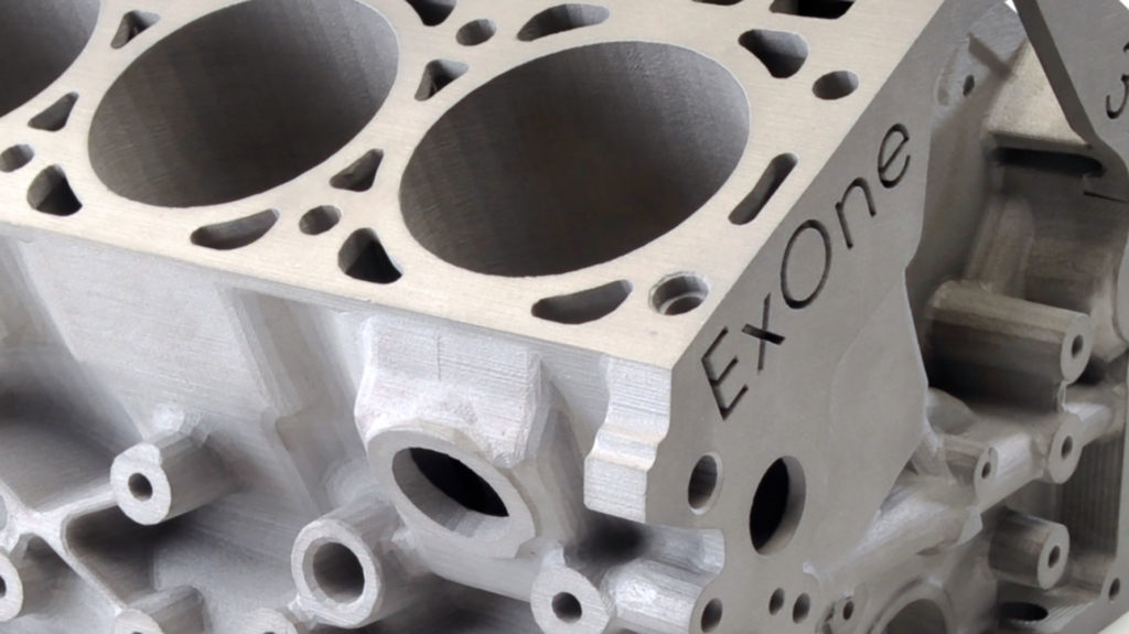 ExOne printers create metal 3D printed part.