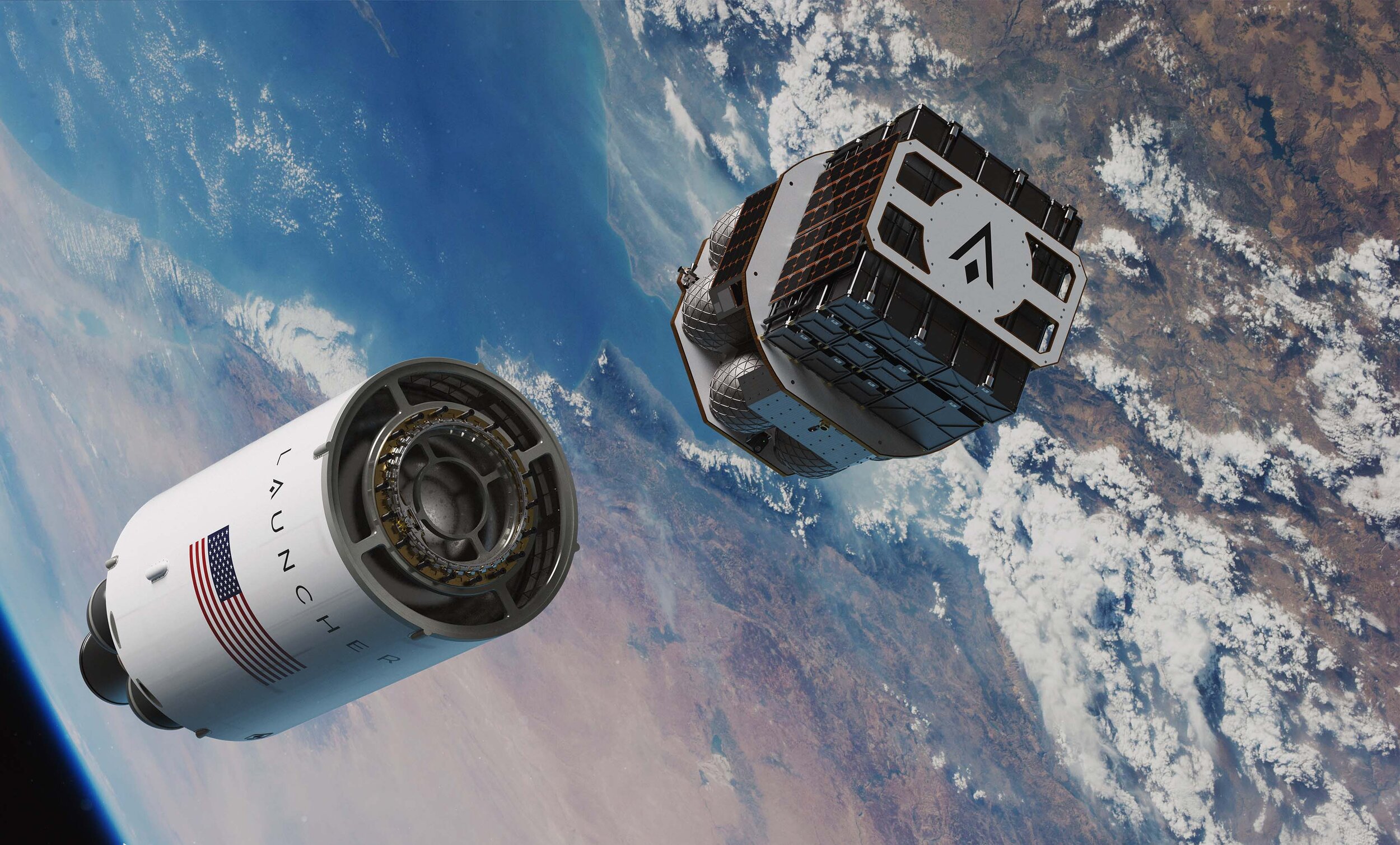 Rendering of Launcher's Orbiter third stage universal transfer vehicle.