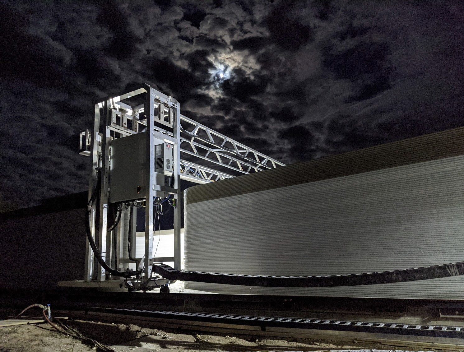 3D printing the military barracks at night