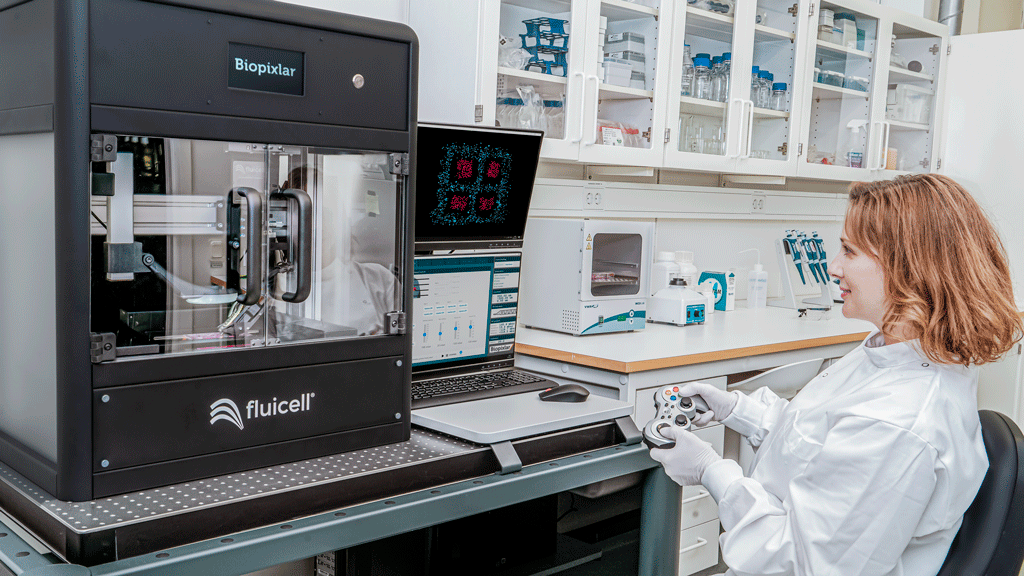 Fluicell's Biopixlar printer at the company's internal research lab
