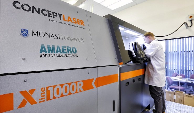 3D printing machine by Amaero and Monesh University in Australia.