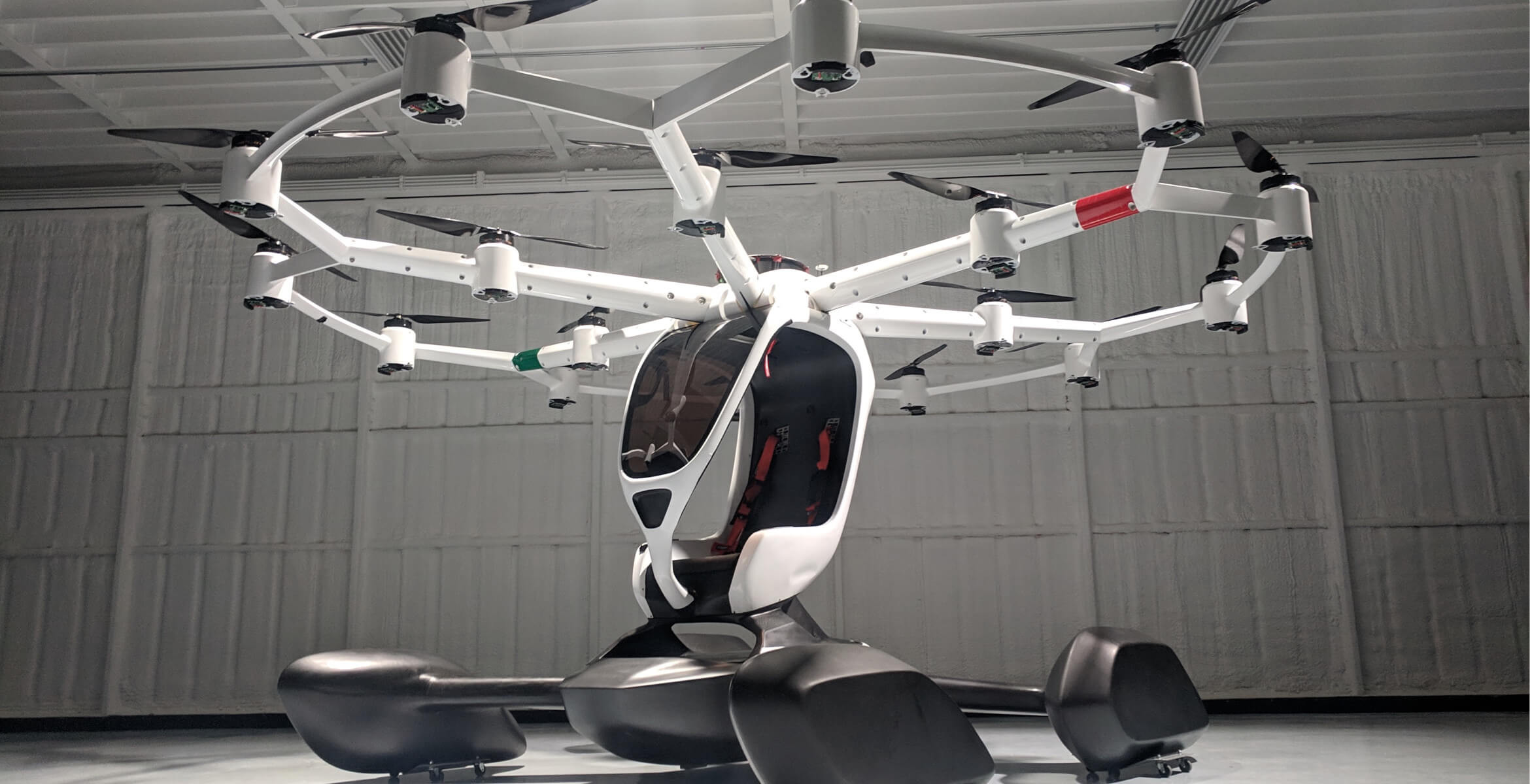 Lift Aircraft's Hexa eVTOL single-passenger wingless multicopter. 