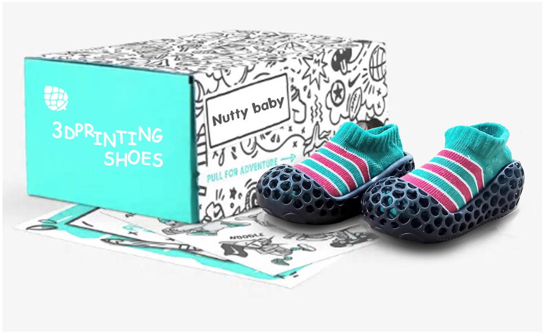 A baby footwear specialty 3D printed product.
