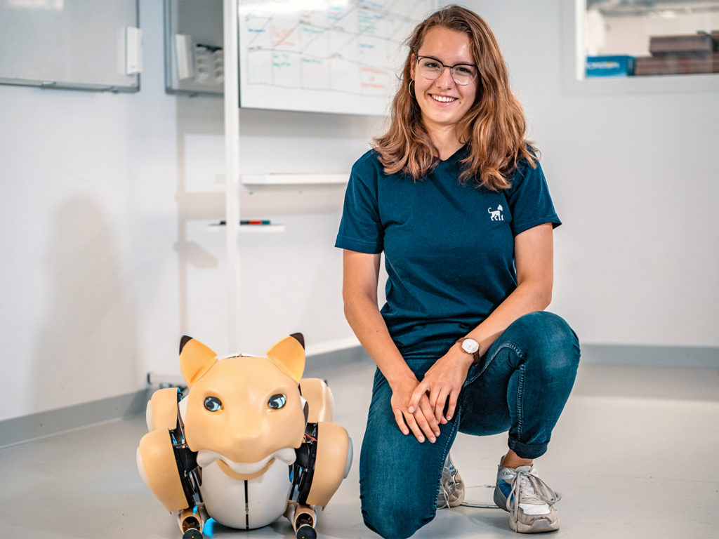 Andrina Grimm and her team are developing a cat-like robot named Dyana.