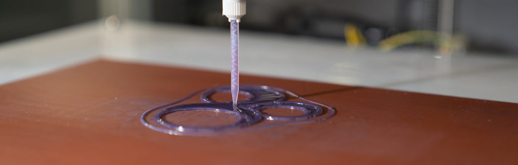 3D printing Chromatic 3D's elastomer.