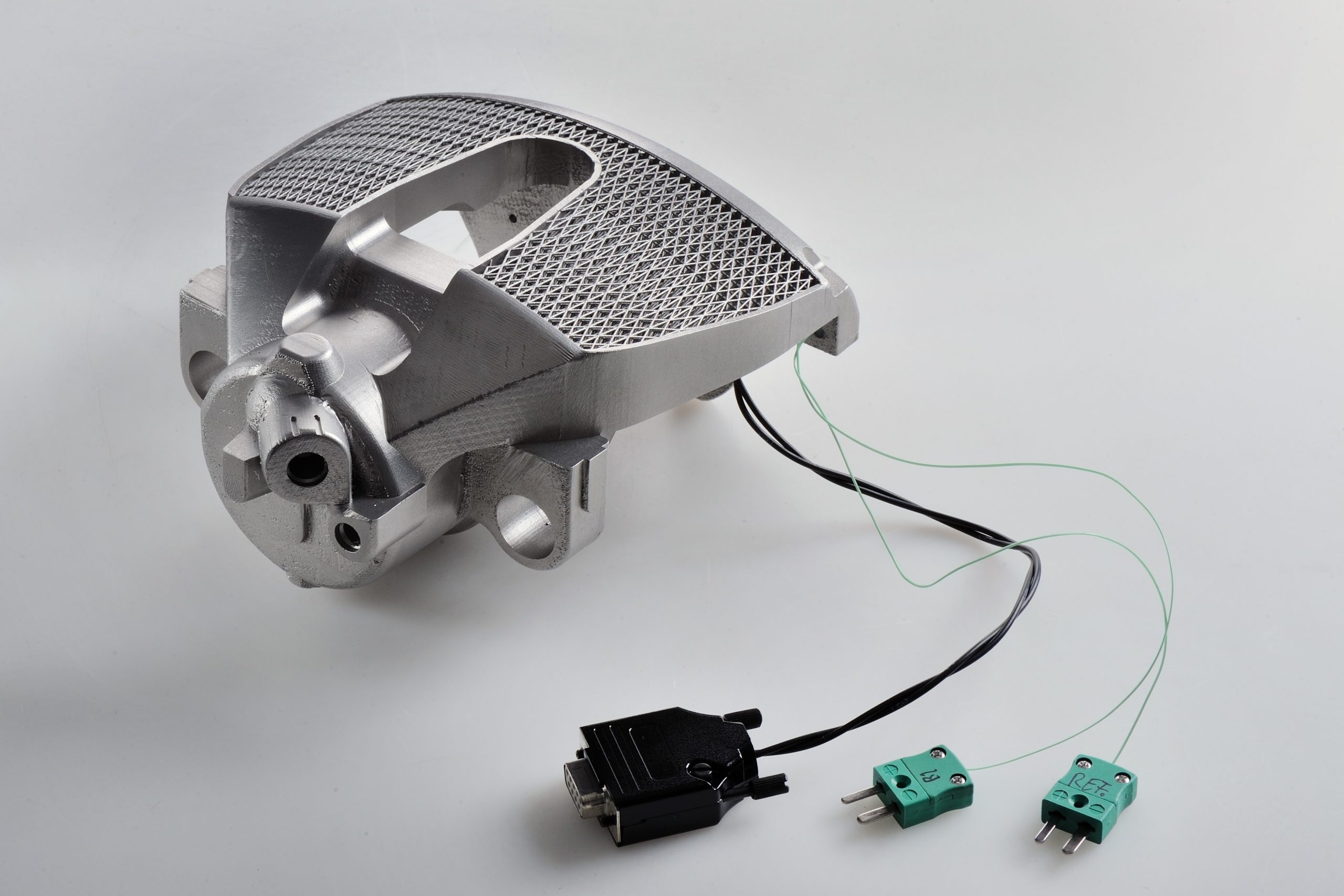 Example of a railroad brake caliper that Fraunhofer ILT will be testing for eventual use in railways across Europe.