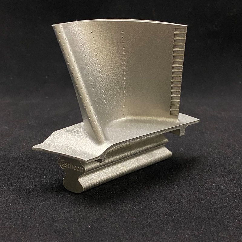 Castheon's 3D printed double-wall turbine blades from a refractory metal