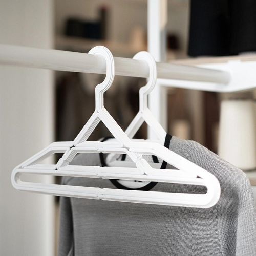 3D printed circular clothes hangers. 