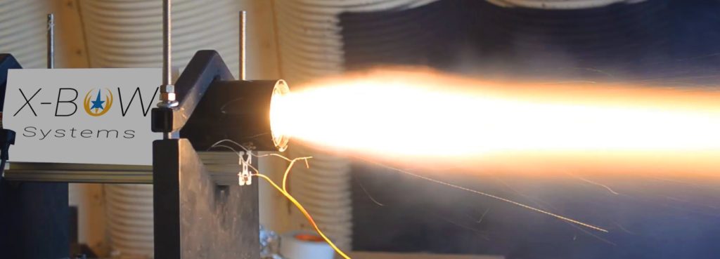 X-Bow Systems' rocket propulsion technology being tested.