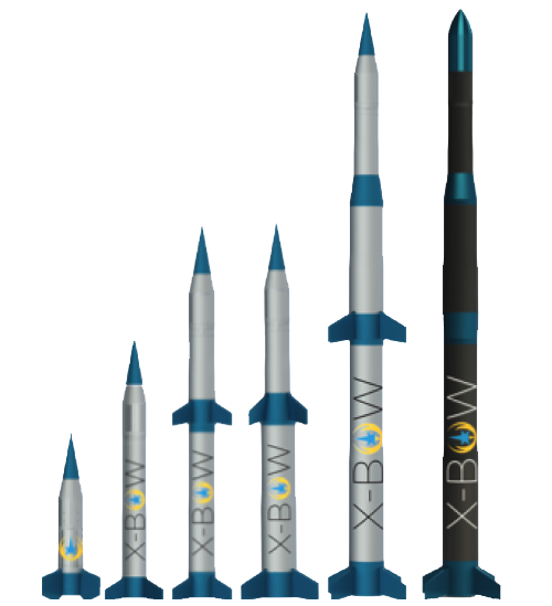 X-Bow's rendering of its future small launch vehicles.