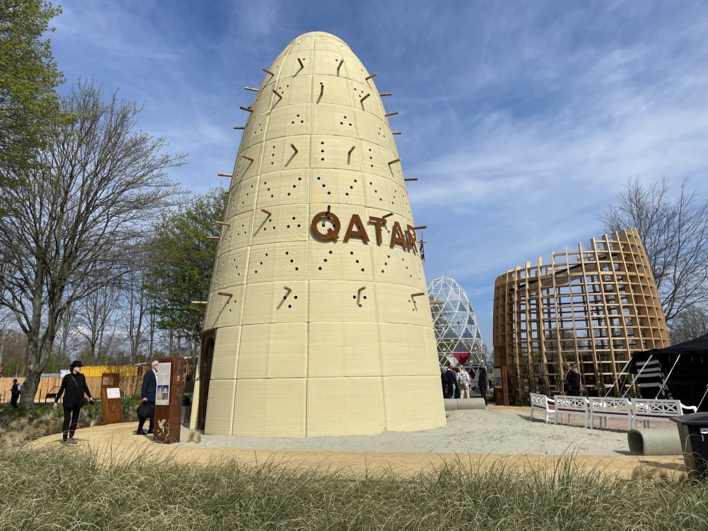 Qatar’s 3D printed pigeon tower for the Floriade Expo 2022.