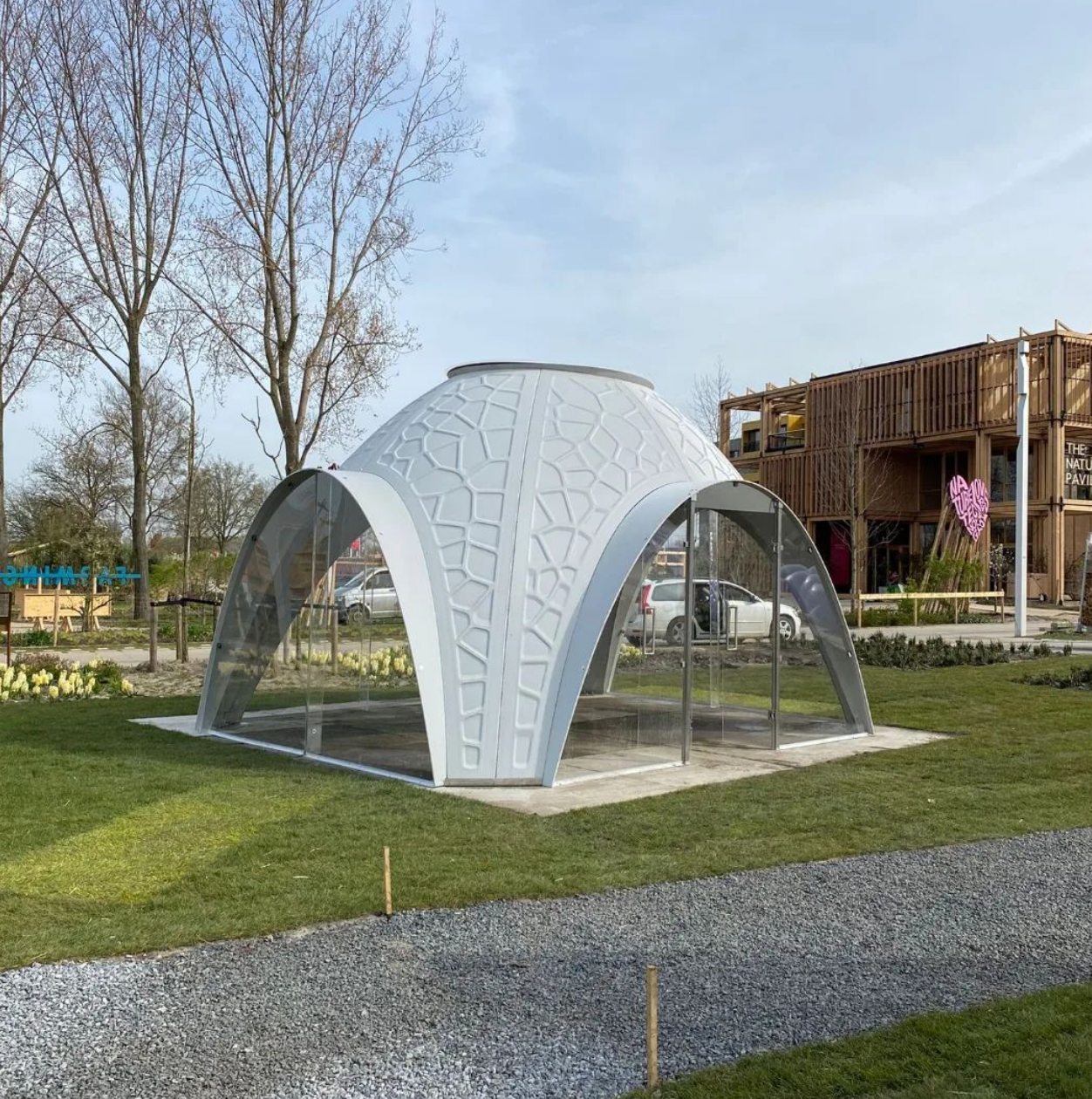 The R-Iglo 3D printed structure at the Floriade Expo 2022.