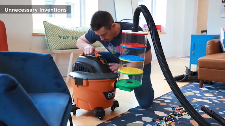 Unnecessary Inventions on X: a vacuum that can sort lego bricks