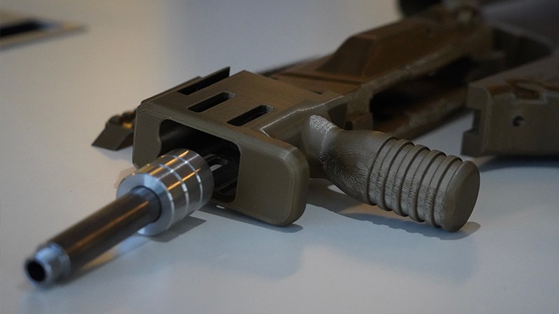 3D printed firearm.