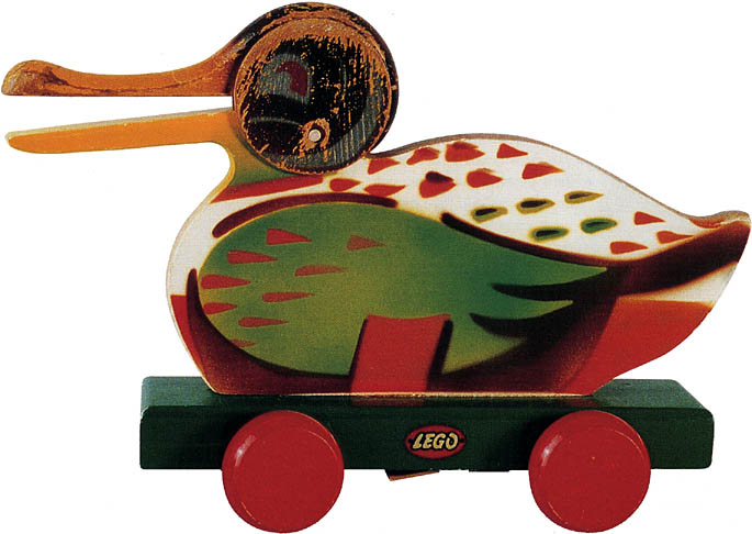 LEGO's original wooden duck from the 1930s. 