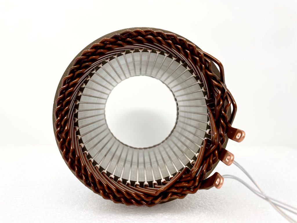 Hairpin winding for electric motor made with 3D printing.